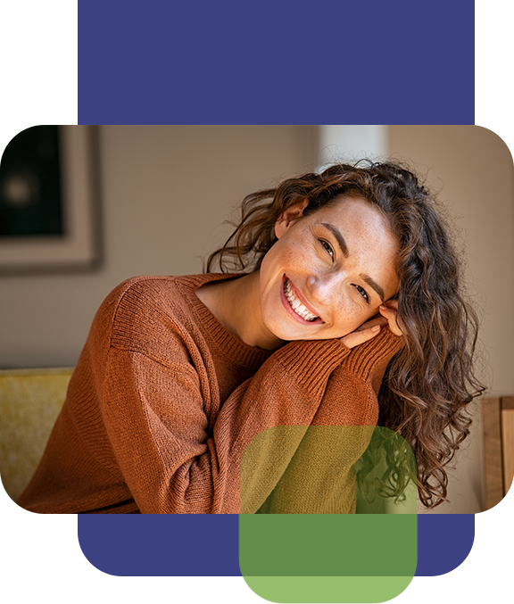 Woman in Sweater Smiling