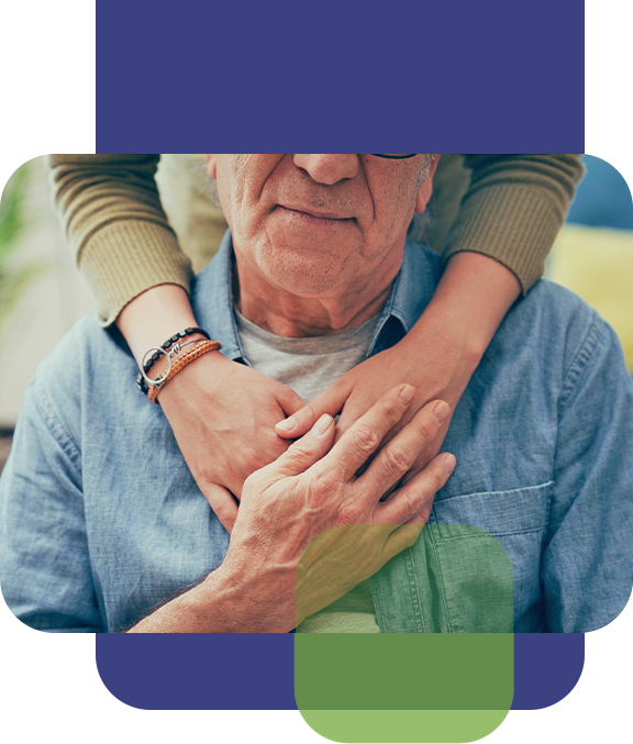 Comforting Elderly Man