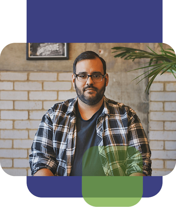 Man Wearing a Plaid Shirt