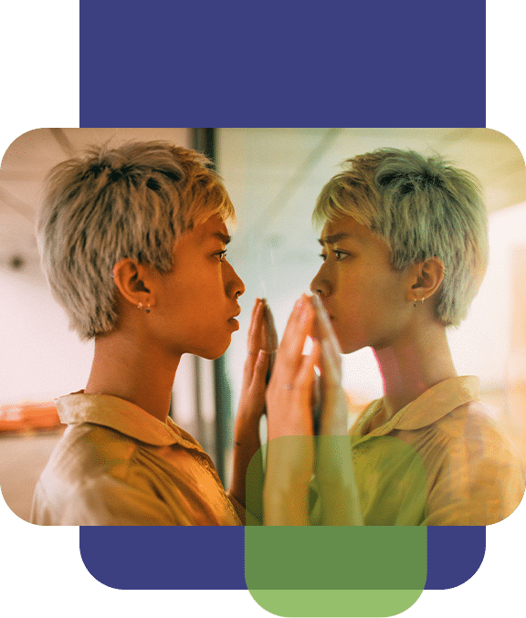 Man Look at Reflection
