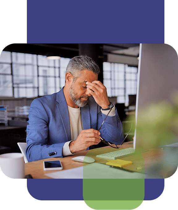 Man Stressed While Working