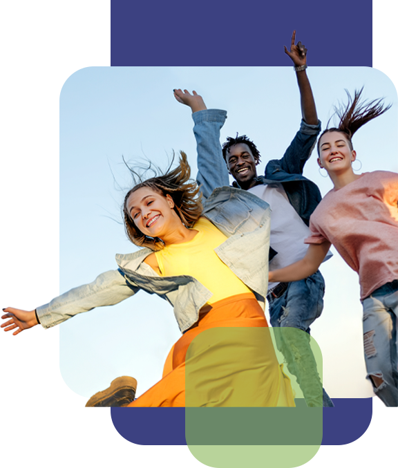 Teens Jumping